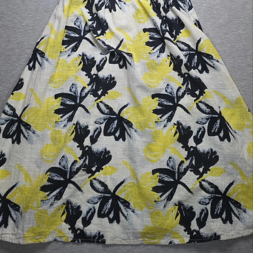 Walter Baker Yellow and Black Floral Halter Top Midi Dress Size Medium - Picture 10 of 10